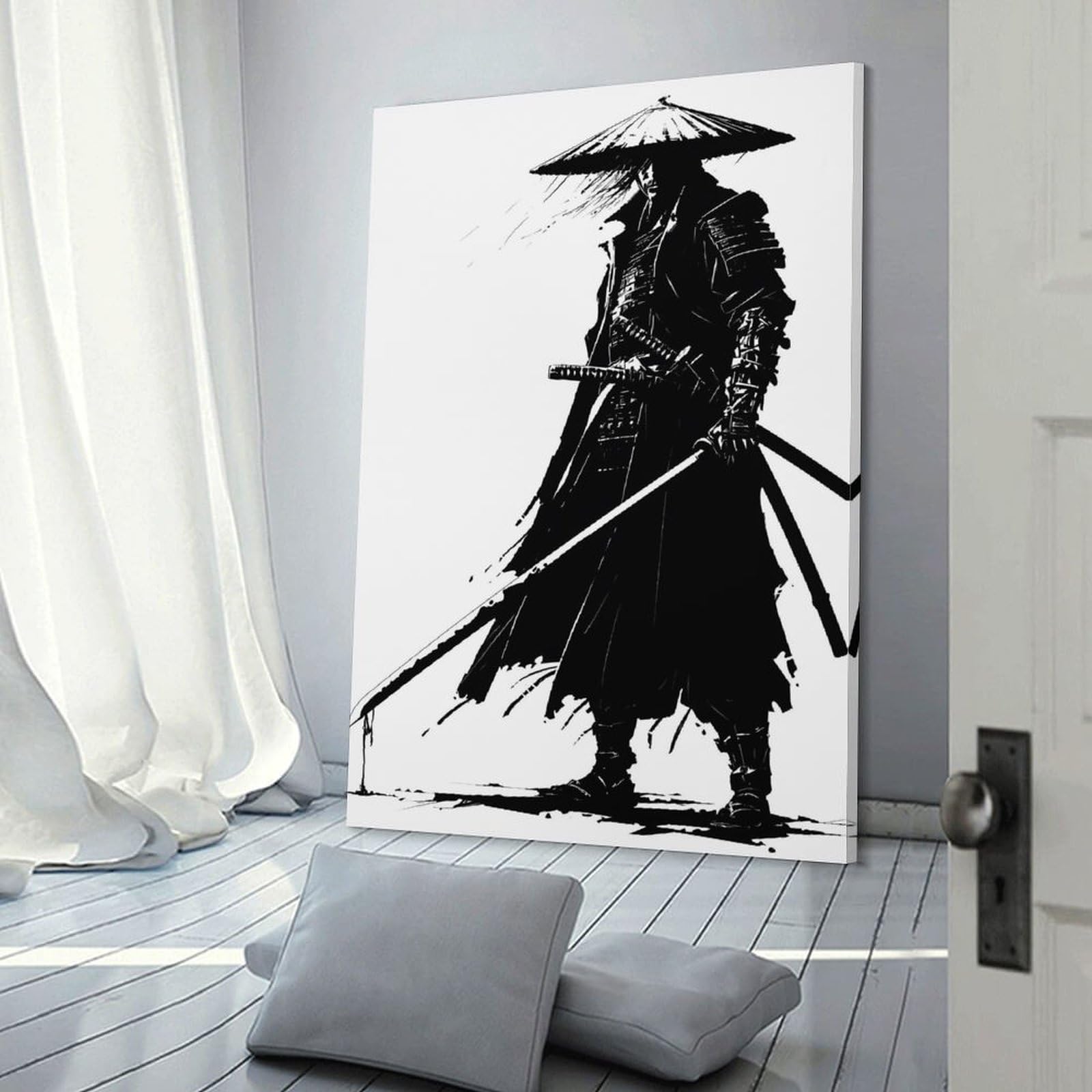 Amazon.com: Silhouette Of Samurai With Conical Hat And Katana